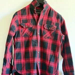 3/$18 Jachs NewYork Men’s/Boys/Unisex Red and Black Plaid Button-Up Shirt M